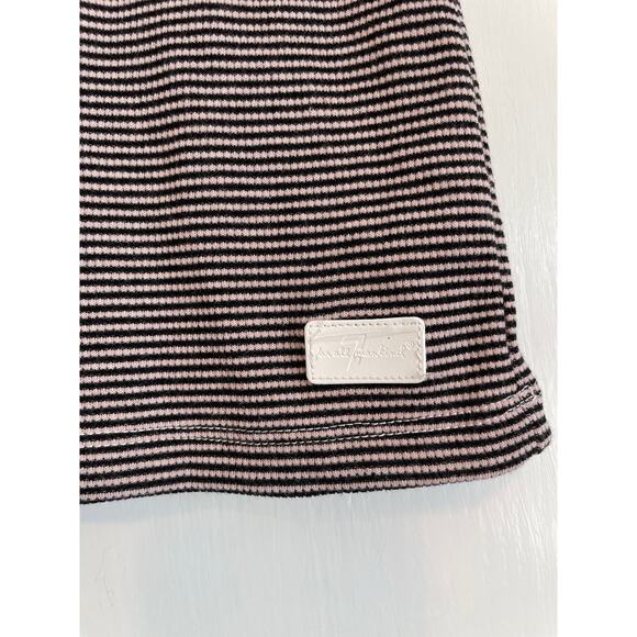 7 For All Mankind pink black striped top short sleeve ruffled Size 24m - Picture 3 of 8